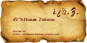 Öhlbaum Zakeus névjegykártya